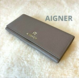 ☆ AIGNER ☆ アイグナー 本革 レザー ロングウォレット 長財布