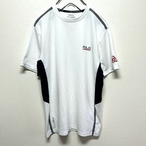 Polo Ralph Lauren ポロラルフローレン Tシャツ ホワイトL/14-16 160/80 メンズ M相当 半袖 トレーニング スポーツウエア レッド ロゴ 速乾