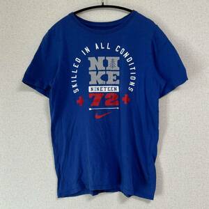 NIKE ナイキ 半袖 Tシャツ メンズ L ブルー 青 プリント ロゴ 夏 人気 定番 M相当 半袖Tシャツ ビンテージ