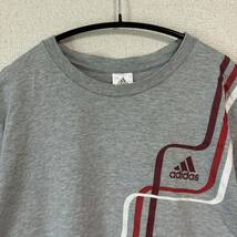 adidas アディダス Tシャツ O グレー メンズ L相当 半袖 夏 無地 ロゴ 人気 柄 灰色 格安_画像3