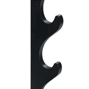 送料無料 クラシック 刀掛け 木製黒塗り 彫り台 飾り棚 日本刀 模造刀 居合刀 竹刀 壁掛け ４本掛け | a12-14-04の画像7