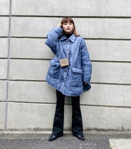 MOUSSY QUILTING OVER SIZE ジャケット ブルー