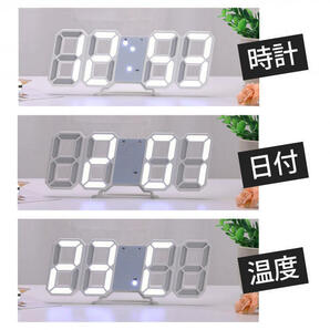 LED デジタル時計 置き時計 壁掛け 掛け時計 卓上 3D レディース メンズの画像6