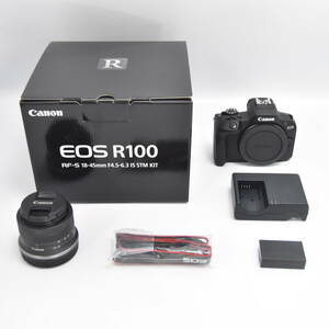 #B2082 Canon ミラーレス一眼カメラ EOS R100 標準ズームレンズキット(RF-S18-45) ブラック