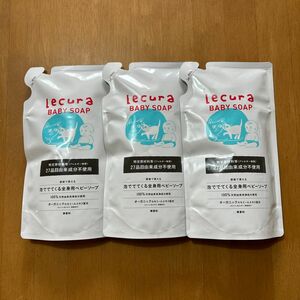 Lecura (ルクラ) 泡で出てくる全身用ベビーソープ 詰替 280ml ×3個(無添加 100%天然由来洗浄成分使用 )