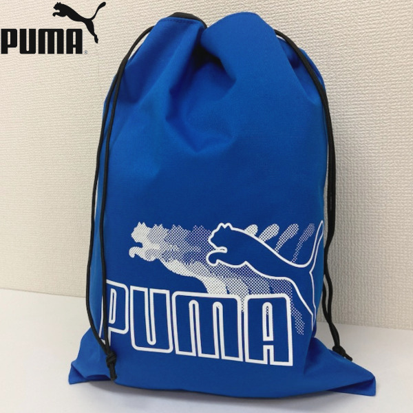 即決新品 プーマ 巾着 シューズケース ブルー 用途色々 45cm×33cm puma 0166 送料無料