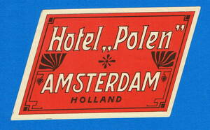 ☆ラベル/商標【Hotel AMSTERDAM HOLLAND】7.5×11cm