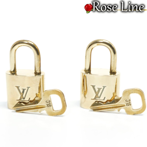 【極美品】Louis Vuitton パドロック 鍵 南京錠 ゴールド 金 カデナ チャーム キー 2個セット PADLOCK バッグ用品 アクセサリー 316