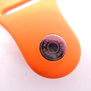 ブランド祭 時計祭 エルメス アップルウォッチ ラバーバンド Herms 44MM オレンジ系 ラバー 使用品 美品 自宅保管品の画像5