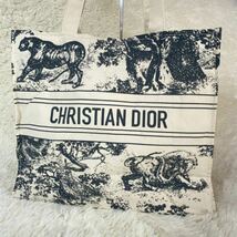 1円 Christian Dior クリスチャンディオールトートバック キャンバス グレー系 トワル ドゥ ジュイ エンブロイダリー ミディアム ネイビー_画像2