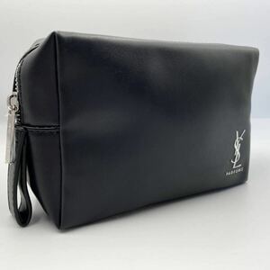 1 jpy [ new goods unused ]YVES SAINT LAURENT YSL Yves Saint-Laurent second bag clutch bag Logo men's silver 