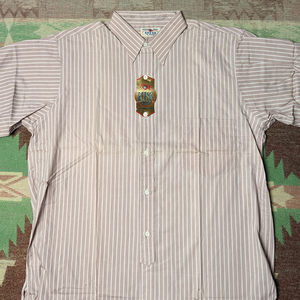 デッドストック 【REESS】 40s Stripe Dress Shirt / マチ付き 40年代 ストライプ ドレス ワーク シャツ プルオーバー調 ビンテージ 30s50s
