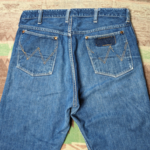 縦ベル 刺繍タグ 【Wrangler 11MWZ】 50s Denim Jeans/ 50年代 ラングラー ジーンズ W35L28.5 デニム パンツ ブルーベル ビンテージ 40s60s_画像1