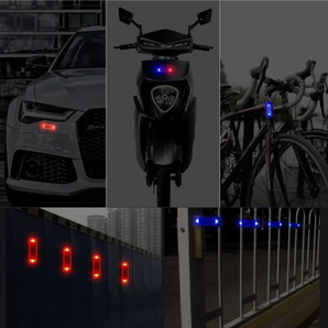 ダミーカーセキュリティー レッドLEDフラッシュ ソーラー充電式セキュリティ LEDライト 防水 車内もバイクも自転車もOK 盗難防止防犯ライトの画像6