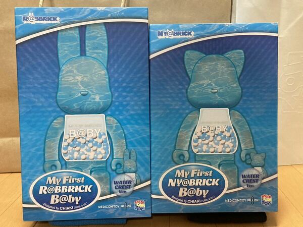 送料込み MY FIRST NY@BRICK B@BY WATER CREST Ver.100％ & 400％ R@BBRICK セット ベアブリック BE@RBRICK medicom toy メディコムトイ