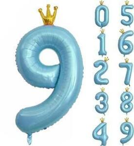 バースデー 飾り付け 大きい風船 年齢 誕生日 バルーン パーティー ブルー 9
