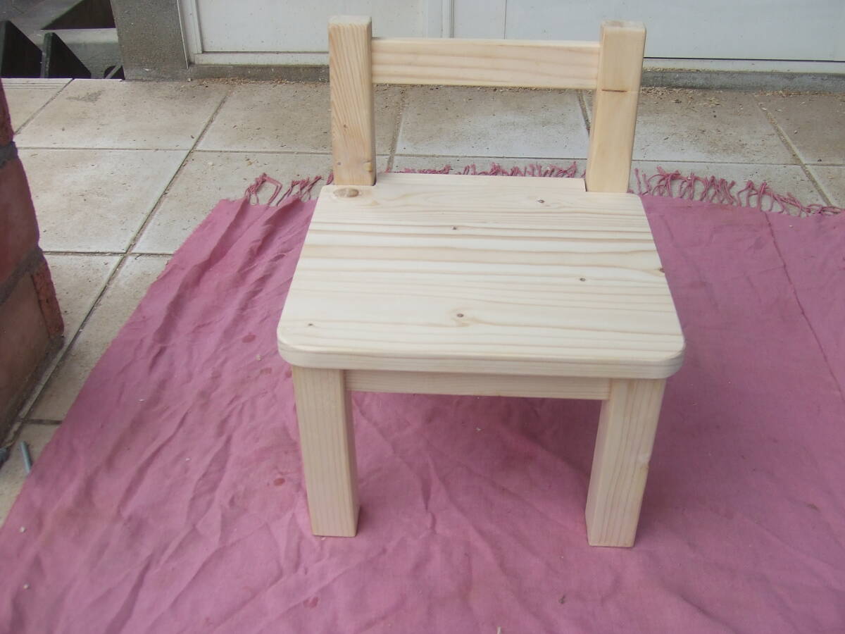 Kids chair, school chair type, SPF white wood, unpainted children's chair, knotted, handmade works, furniture, Chair, Chair, chair