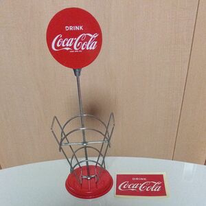 GW値下げ！　Coca-Cola　コカ・コーラ　ナプキン立て（ホルダー）　ステッカー　セット　大文字DRINK レア　レトロ