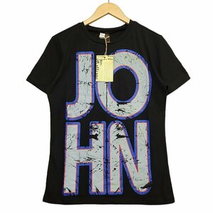 WC701E7【Lサイズ】イタリア製 John Galliano ビッグロゴプリント 半袖 Tシャツ ブラック ジョン・ガリアーノ /26