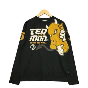 WC696E1 TEDMAN テッドマン ビッグプリント 長袖 Tシャツ サイズ42 ブラック TDLS-360 TED COMPANY ロンT /26