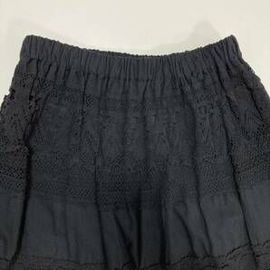 AD2001 tricot COMME des GARCONS レース 切替 ロング スカート ブラック 黒 トリココムデギャルソン VINTAGE archive 3120116の画像7