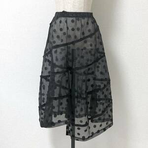 ..AD2003 tricot COMME des GARCONS deformation see-through dot skirt black Toriko Comme des Garcons bias VINTAGE archive 4020016