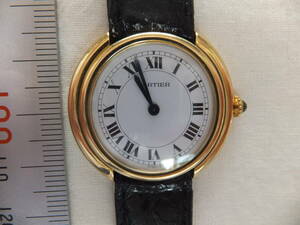 Cartier Vendome Louis Cartier LM 33mm 17 stone Cal.78-1 hand winding pure gold men's clock 33.8g K18YG 750 18K 78090 1 jpy beginning 