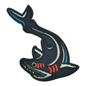 K-17【 アイロンワッペン 】tattoo タトゥー 鮫 サメ シャーク SHARK アイロンワッペン ワッペン patch パッチ wappen【 刺繍ワッペン 】