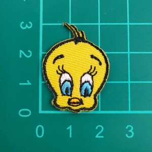 A-47【 アイロンワッペン 】トゥイーティー tweety 極小 ミニ mini アイロンワッペン ワッペン patch パッチ wappen 【 刺繍ワッペン 】