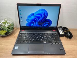 希少タッチパネル赤色〉 03273 富士通 LIFEBOOK U938/S i5 ８GB / SSD 256GB 第7世代 