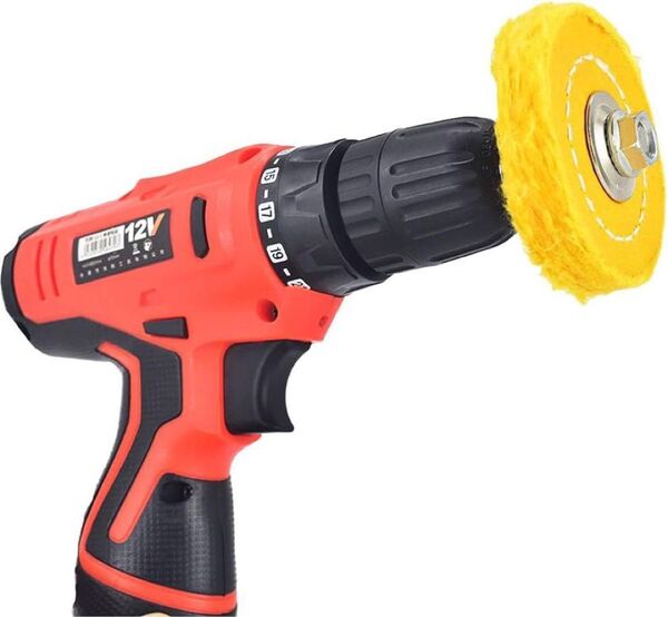 バフホイール コットン布 電動ドリル用 研磨ヘッド用 76mm/3インチ 3枚入 工具 DIY