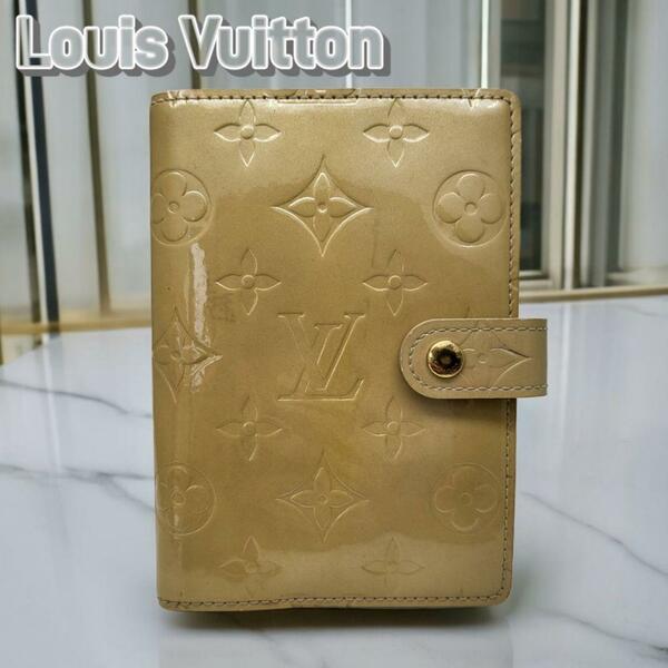Louis Vuitton ルイヴィトン 手帳カバー ロゴ レザー エナメル