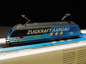 L124 HAG HO gauge RE 460 Aargau =DC Nr.077 ZUGKRAFT Switzerland made is g motor car power car 