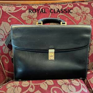 Royal Classic ロイヤルクラシック　メンズ　ブリーフケースレザー ビジネスバッグ 黒 ブラック 本革 