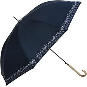 長傘 レディース 晴雨兼用 内側 日傘コーティング UV&遮光 99% 58cm ワンタッチ ジャンプ傘 丈夫 耐風 グラスファイ