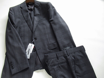 新品◆春夏★レノマ renoma HOMME British Wool Blend BULKY&DURARBLE ウールスーツ AB6 グレー シャドーチェック柄_画像2