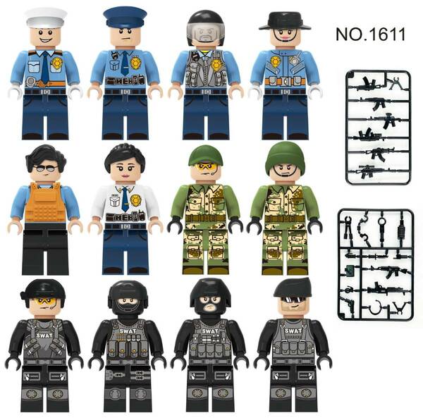 【レゴ互換】ミニフィグ Keisatsu 人形フィギュアセット12体