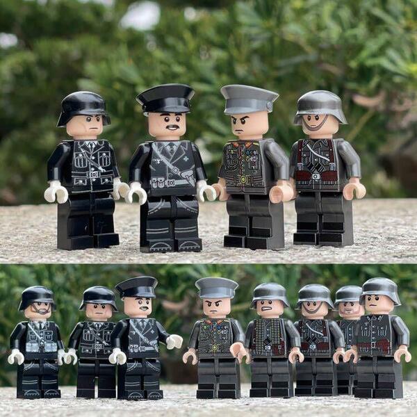 【レゴ互換】ミニフィグ WW2ドイツ軍兵士人形フィギュアセット8体