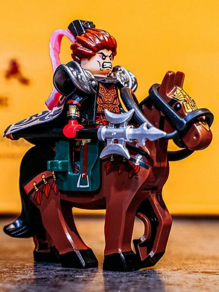 【レゴ互換】ミニフィグ 三国志 呂布 人形+赤兎馬フィギュア 2体 セット