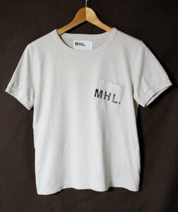 MHL.(マーガレットハウエル）◆ロゴ ポケットTシャツ 3 PRINTED COTTON JERSEY