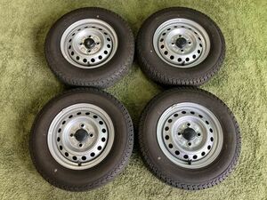 送料無料 ラジアルset Subaru Sambar Genuineスチール 12in 4J PCD100 Yokohama スーパーVan 145/80R12 80/78N LT