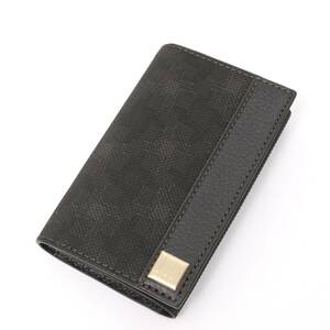 ダンヒル 6連キーケース キーチャーム ロゴ シルバー金具 PVC レザー 本革 黒 ブラック black Dunhill