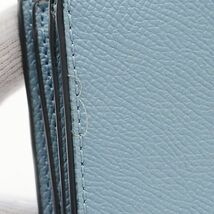 コーチ 折り財布 ウォレット folded wallet フラップ 2つ折り レザー 本革 青 ブルー Blue 水色 ライトブルー COACH_画像6