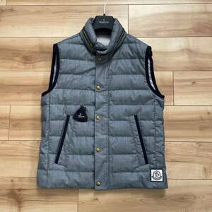 【送料無料】【美品】【レアモデル】MONCLER GAMME BLEU モンクレール ガムブルー ウール ダウンベスト ブルーグレー 1 トムブラウン