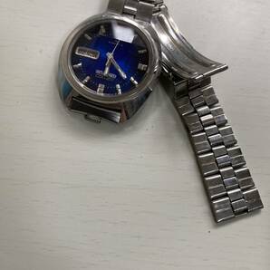 B-57/ SEIKO セイコー 5ACTUS 5アクタス 腕時計 7019-7350 自動巻き 機械式 オートマティック ラウンド カレンダー コレクション ブルー の画像7