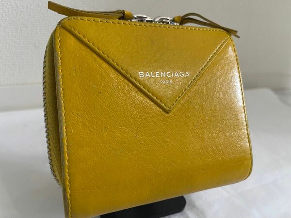 BALENCIAGA ペーパー ビルフォールド イエロー　財布