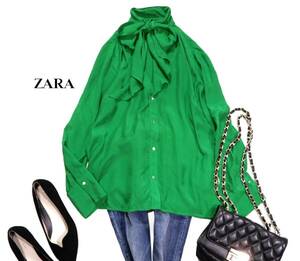 Несколько неиспользованный Zara Zara Взрослый чудесный стиль ☆ Слопия лента тайская галстук -бабочка блузка xs