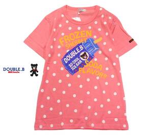 未使用 ミキハウス MIKIHOUSE 可愛い☆ 水玉 ドット アイス クマ ベア プリント プルオーバーカットソー Tシャツ S