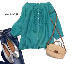  Studio Clip studio clip adult pretty * flax linen frill back gya The - design shirt blouse 