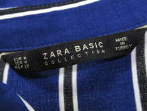 ザラ ZARA BASIC 大人素敵スタイル☆ウエストリボン ストライプ ロング ワンピース M_画像7